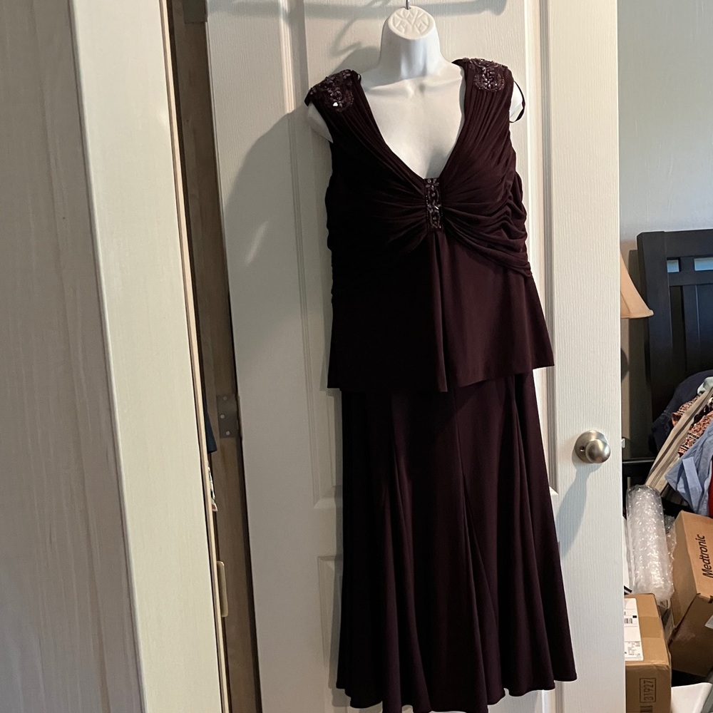 Alex Evenings Burgundy Dress